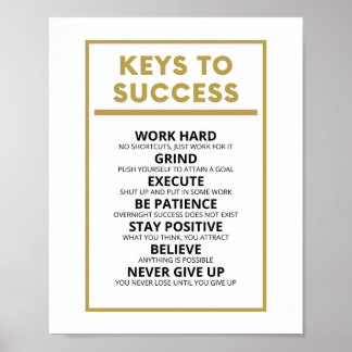 Schlüssel zum Erfolg Inspirierend Poster
