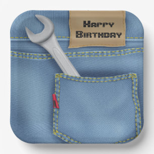 Schlüssel zum Geburtstag Pappteller
