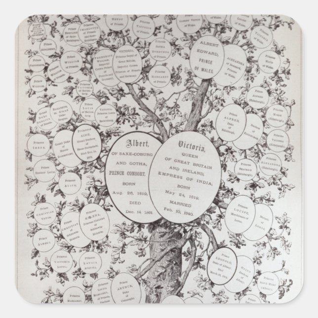 Schlüssel zum genealogischen Baum Quadratischer Aufkleber (Vorderseite)