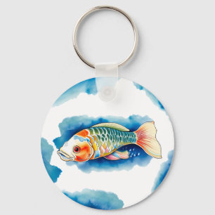 Schlüsselanhänger - Aquarellreihe: Koi Fish