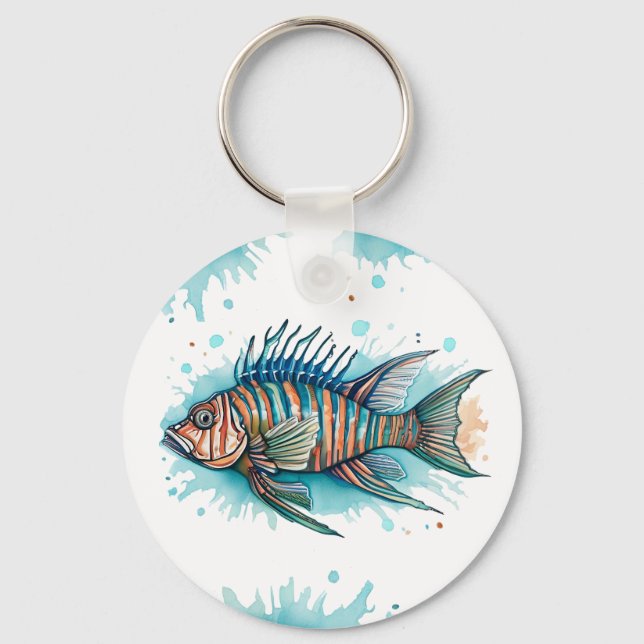Schlüsselanhänger - Aquarellreihe: Seeteufel (Vorderseite)