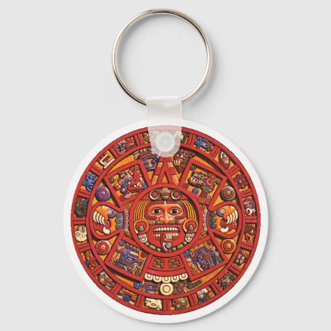 Schlüsselanhänger: Aztec-Kalender Schlüsselanhänger (Vorderseite)