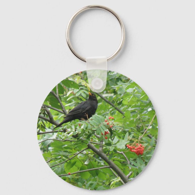 Schlüsselanhänger Blackbird und Berries (Vorderseite)