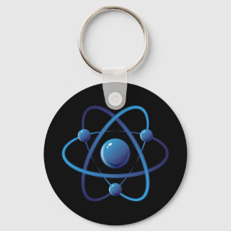 Schlüsselanhänger: Blaues Atom Schlüsselanhänger