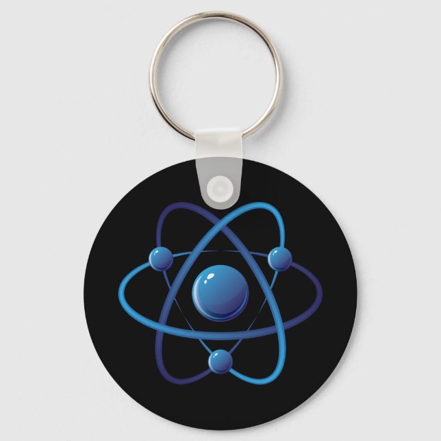 Schlüsselanhänger: Blaues Atom Schlüsselanhänger (Vorderseite)