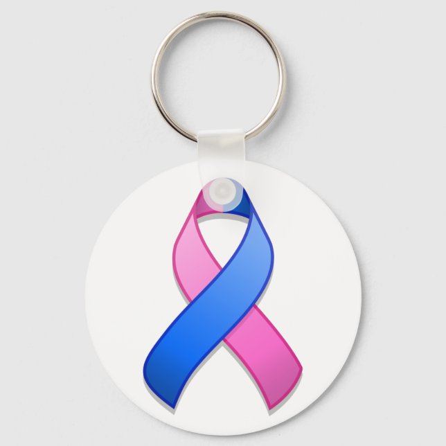 Schlüsselanhänger "Blue and Pink Awareness Ribbon" (Vorderseite)