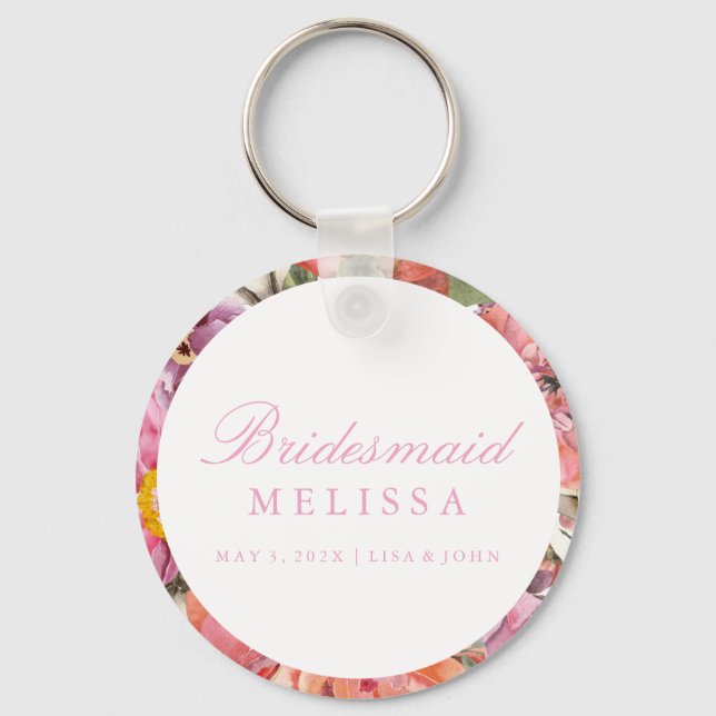 Schlüsselanhänger Bridesmaid - Blumen (Vorderseite)