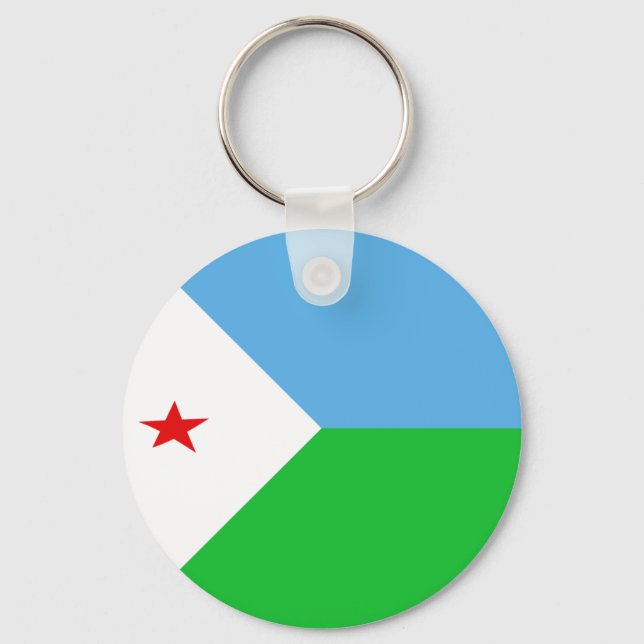 Schlüsselanhänger der Flagge Djibouti Fisheye (Vorderseite)