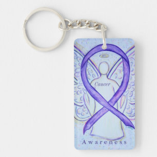 Schlüsselanhänger des Angel Violet Awareness Ribbo