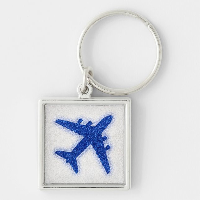 Schlüsselanhänger des blauen Glitzer (Vorne)