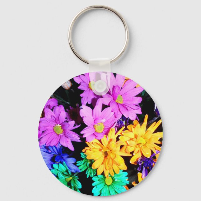 Schlüsselanhänger Farbige Blume (Vorderseite)