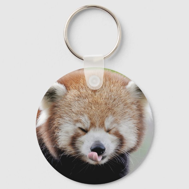 Schlüsselanhänger Foto roter Panda, Tiere 0329. (Vorderseite)