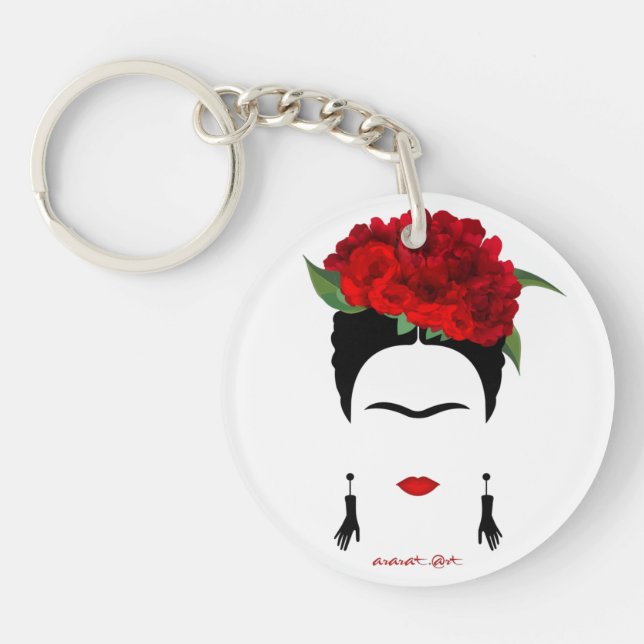Schlüsselanhänger Frida Kahlo Porträtzubehör  (Vorderseite)