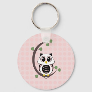 Schlüsselanhänger für niedliche Eule und Polka Dot