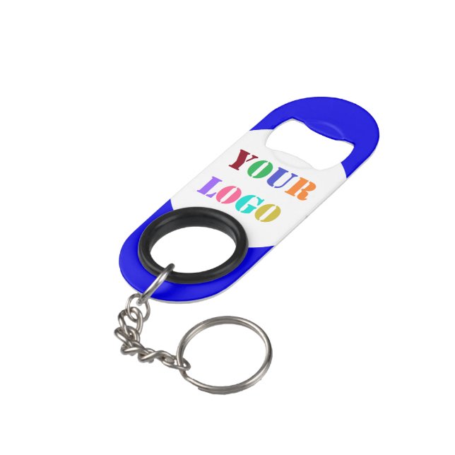 Schlüsselanhänger für personalisierte Firmenlogos Mini Flaschenöffner (Rückseite Schrägansicht)