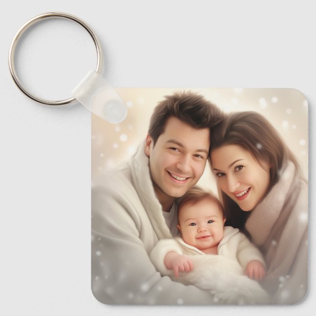 Schlüsselanhänger für personalisierte Foto- und Te (Vorderseite)