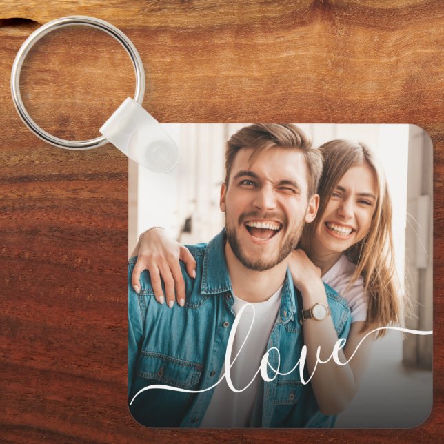 Schlüsselanhänger für personalisiertes Foto und Te (Vorderseite)