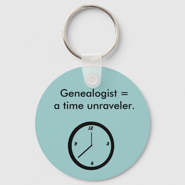 Schlüsselanhänger - Genealogist = Zeitfresser. (Vorderseite)