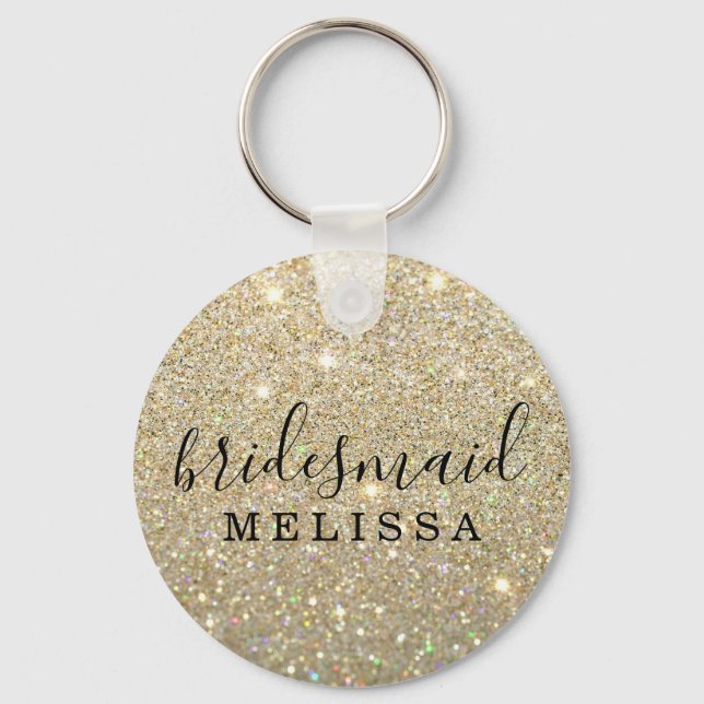 Schlüsselanhänger Glitzer Bridesmaid - Gold (Vorderseite)