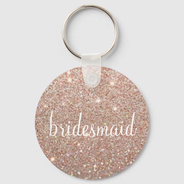 Schlüsselanhänger - Glitzer Fab Bridesmaid RoseGol (Vorderseite)