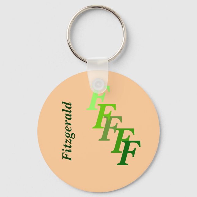 Schlüsselanhänger - Grüne Monogramm mit Nachname (Vorderseite)