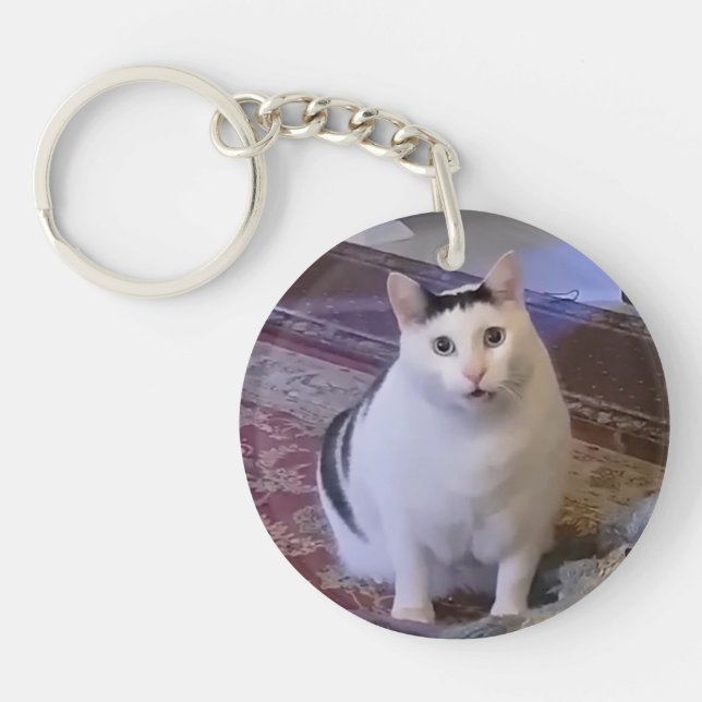 Schlüsselanhänger Huh Cat Meme (Vorderseite)
