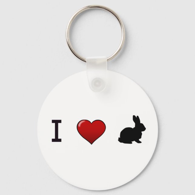 Schlüsselanhänger "I Liebe Rabbits" (Vorderseite)