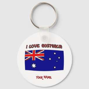 Schlüsselanhänger Ich liebe Australien Flagge Ihr