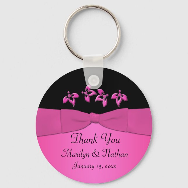 Schlüsselanhänger in Schwarz-Rosa (Vorderseite)