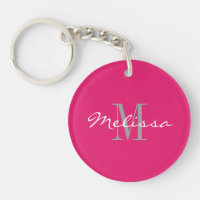 Schlüsselanhänger Initial Monogramm Name Pink