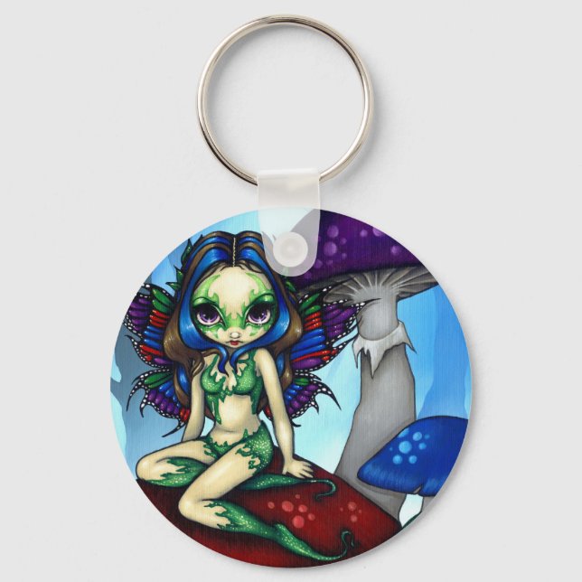 Schlüsselanhänger "Masked Fairy on Mushrooms" (Vorderseite)