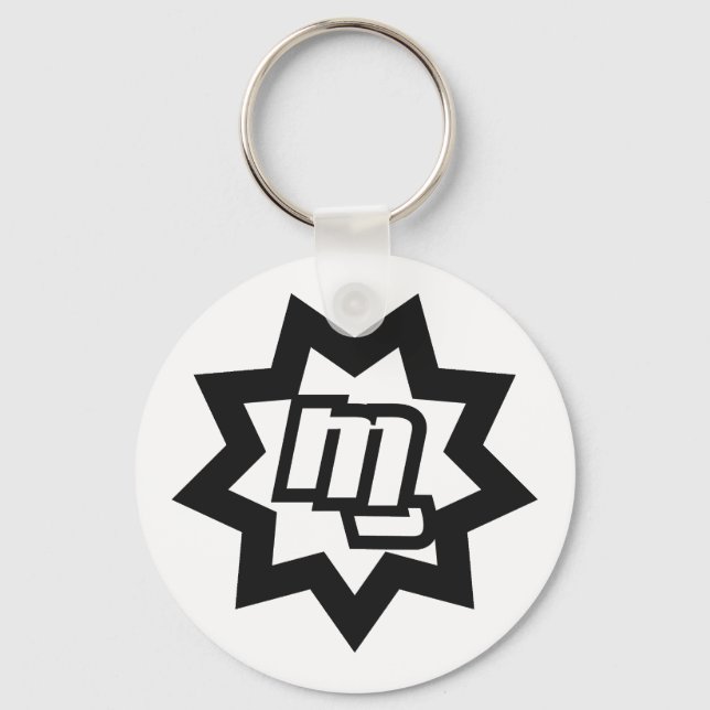 Schlüsselanhänger MG-Symbol (B/W) (Vorderseite)