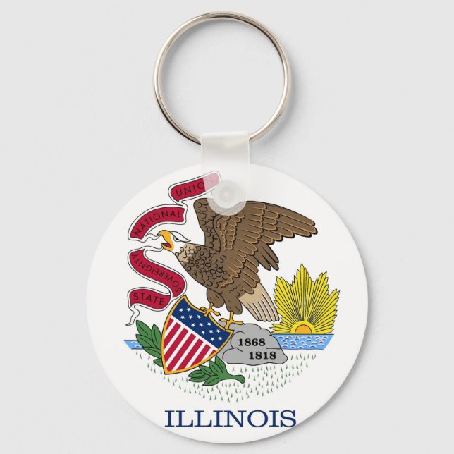 Schlüsselanhänger mit der Flagge des Staat Illinoi (Vorderseite)