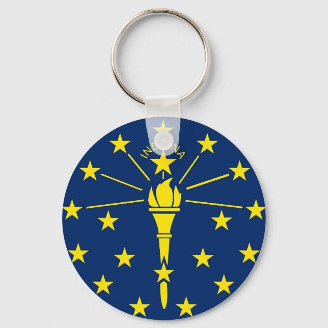 Schlüsselanhänger mit der Flagge von Indiana Staat (Vorderseite)