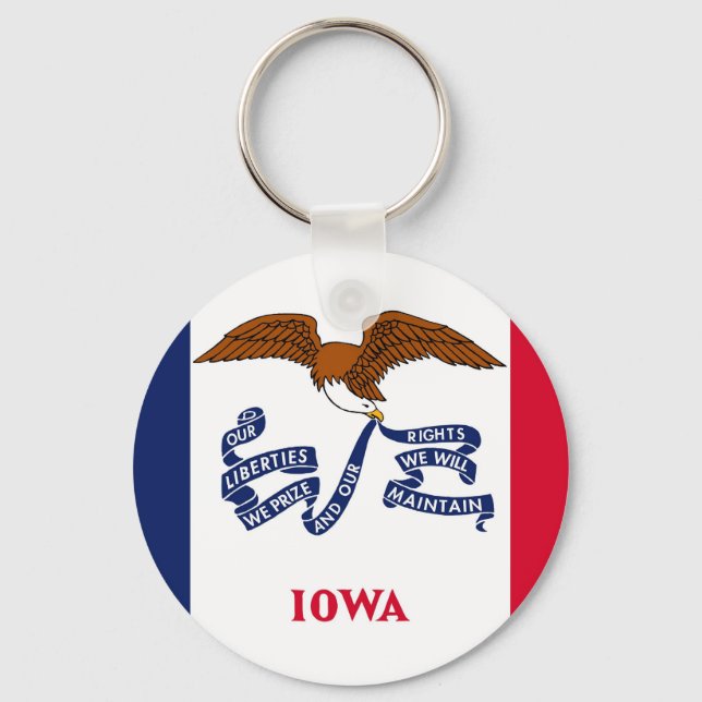 Schlüsselanhänger mit der Flagge von Iowa Staat (Vorderseite)