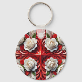 Schlüsselanhänger mit englischer Rose Design
