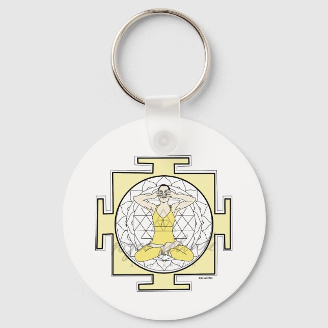 Schlüsselanhänger mit Mudra & Yantra – Symbol für  (Vorderseite)