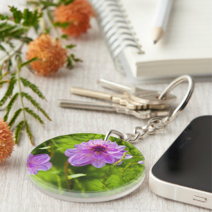 Schlüsselanhänger mit rosa Dahlien