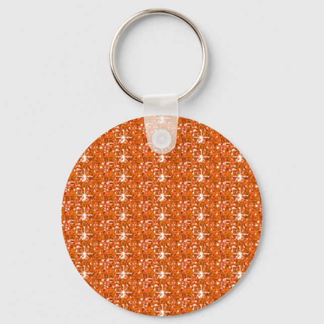 Schlüsselanhänger Orange Glitzer (Vorderseite)
