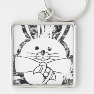 Schlüsselanhänger Ostern Retro Grunge Hase Individ
