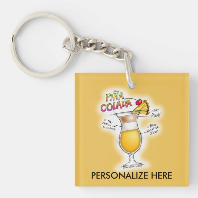 SCHLÜSSELANHÄNGER - PINA COLADA RECIPE COCKTAIL AR (Vorderseite)