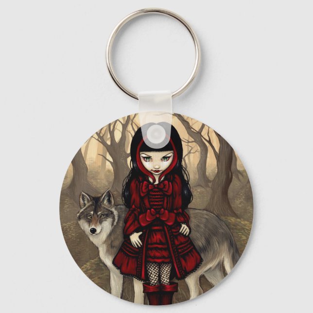 Schlüsselanhänger "Red Riding Hood in Herbst" (Vorderseite)