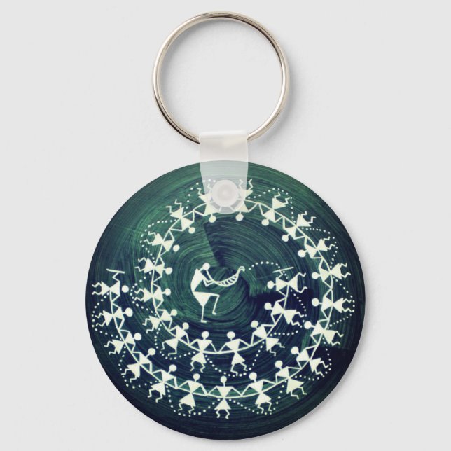 Schlüsselanhänger Warli art Medha Karandikar (Vorderseite)