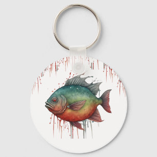 Schlüsselanhänger - Wasserfarbenserie: Piranha
