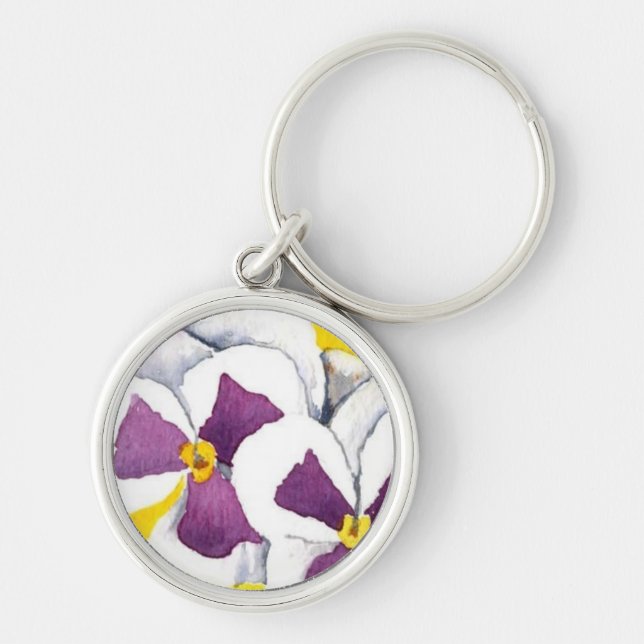 Schlüsselanhänger "White Pansy" (Vorne)