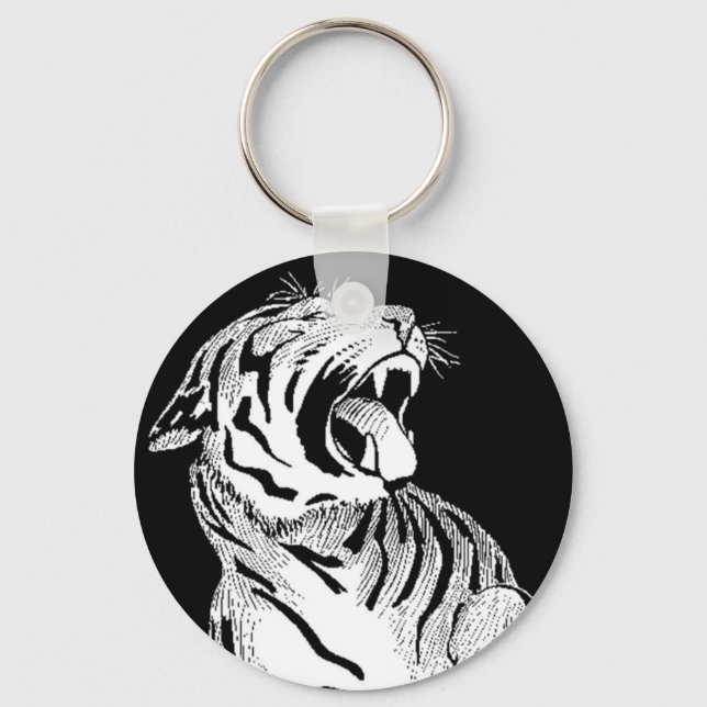 SCHLÜSSELANHÄNGER White Tiger Aggressive Big Cat S (Vorderseite)