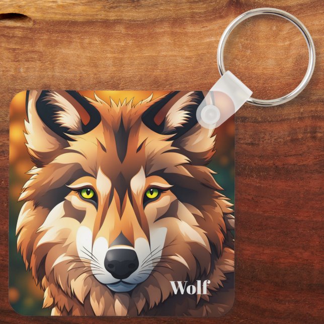 Schlüsselanhänger Wolf  (Rückseite)