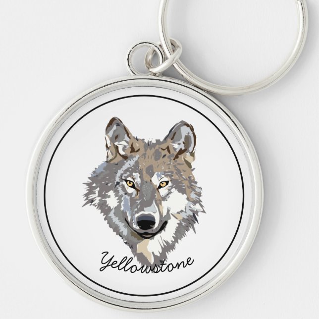 Schlüsselanhänger-Yellowstone-Wolf Schlüsselanhänger (Vorne)