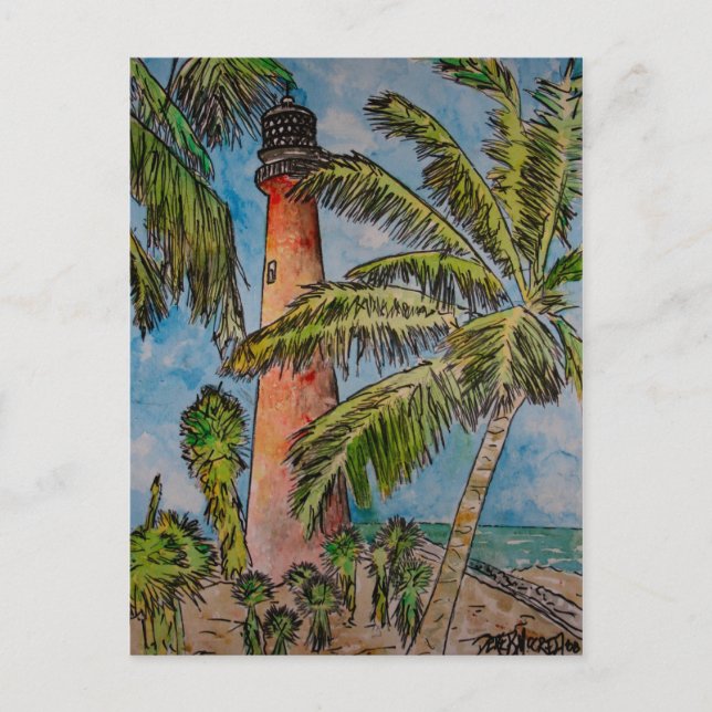 Schlüsselbischofsamt florida Leuchtturm Postkarte (Vorderseite)