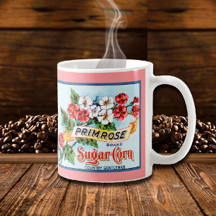 Schlüsselblumen-Vintage-Kisten-Kunst Kaffeetasse